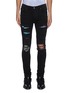 Main View - Click To Enlarge - AMIRI - Hawaiian print patch distressed skinny jeans