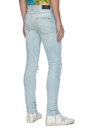 Back View - Click To Enlarge - AMIRI - Distressed watercolour skinny jeans