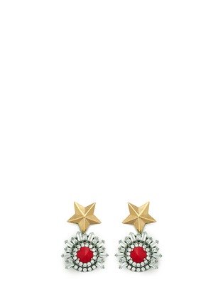 Main View - Click To Enlarge - IOSSELLIANI - Starburst stud crystal earrings 