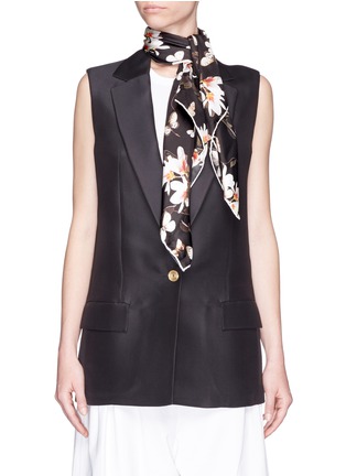Figure View - Click To Enlarge - GIVENCHY - Moth magnolia print silk satin scarf