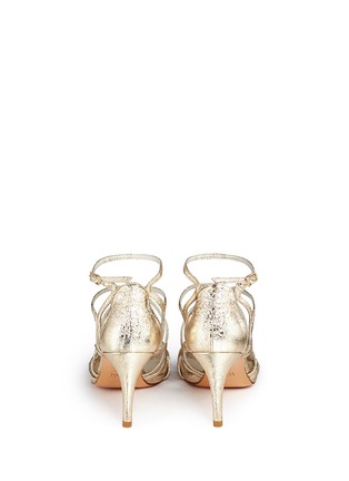 Back View - Click To Enlarge - STUART WEITZMAN - 'Sidewinder' foil nappa leather sandals