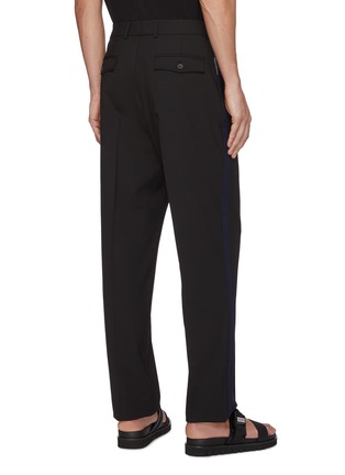 Back View - Click To Enlarge - VALENTINO GARAVANI - Pleated logo band stripe tailored pants