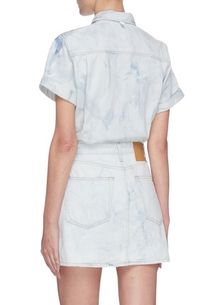 Back View - Click To Enlarge - RAG & BONE - Acid wash short sleeve denim shirt dress