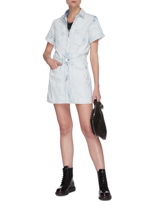 Figure View - Click To Enlarge - RAG & BONE - Acid wash short sleeve denim shirt dress