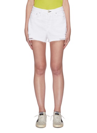 Main View - Click To Enlarge - RAG & BONE - 'Maya' white wash distressed denim shorts