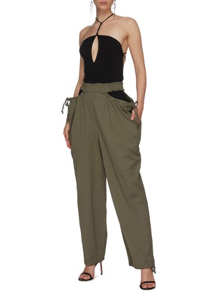 Figure View - Click To Enlarge - DION LEE - Gathered Tie Hollow Out Pants