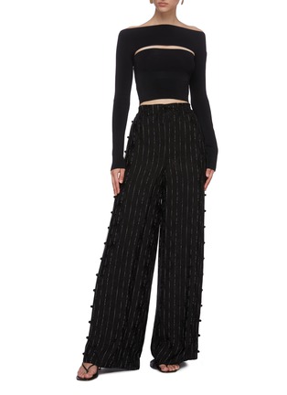 Figure View - Click To Enlarge - DION LEE - Layered cutout rib knit top