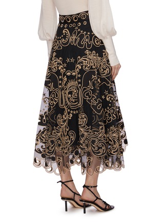 Back View - Click To Enlarge - ZIMMERMANN - 'Ladybeetle Fortune' graphic embroidered tulle midi skirt