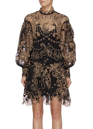 Main View - Click To Enlarge - ZIMMERMANN - 'Ladybeetle Fortune' graphic embroidered tulle mini dress