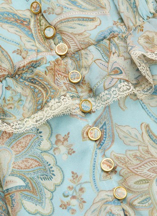 Detail View - Click To Enlarge - ZIMMERMANN - 'Ladybeetle' paisley floral print frill detail silk playsuit