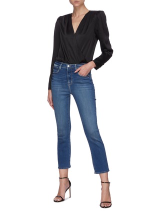 Figure View - Click To Enlarge - L'AGENCE - 'Nadia' kick flare crop jeans