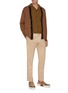 Figure View - Click To Enlarge - CAMOSHITA - Fuzzed band V-neck buttoned wool blend cardigan