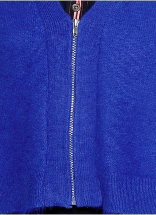 Detail View - Click To Enlarge - SANDRO - Zip front angora blend cardigan