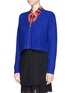 Front View - Click To Enlarge - SANDRO - Zip front angora blend cardigan