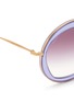 Detail View - Click To Enlarge - MIU MIU - Acetate inlay wire round frame sunglasses