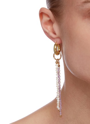 Figure View - Click To Enlarge - GAVIRIA - Island Disco agate river pearl 18k gold plated silver drop earrings