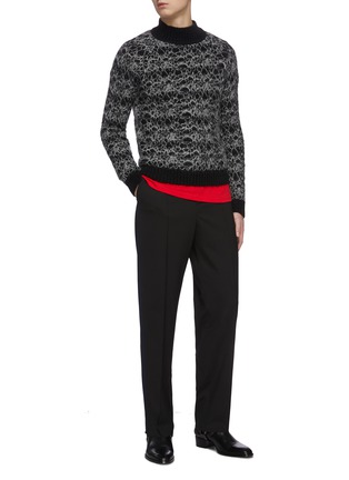 Figure View - Click To Enlarge - SAINT LAURENT - 'Arachneen' abstract embroidered turtleneck sweater