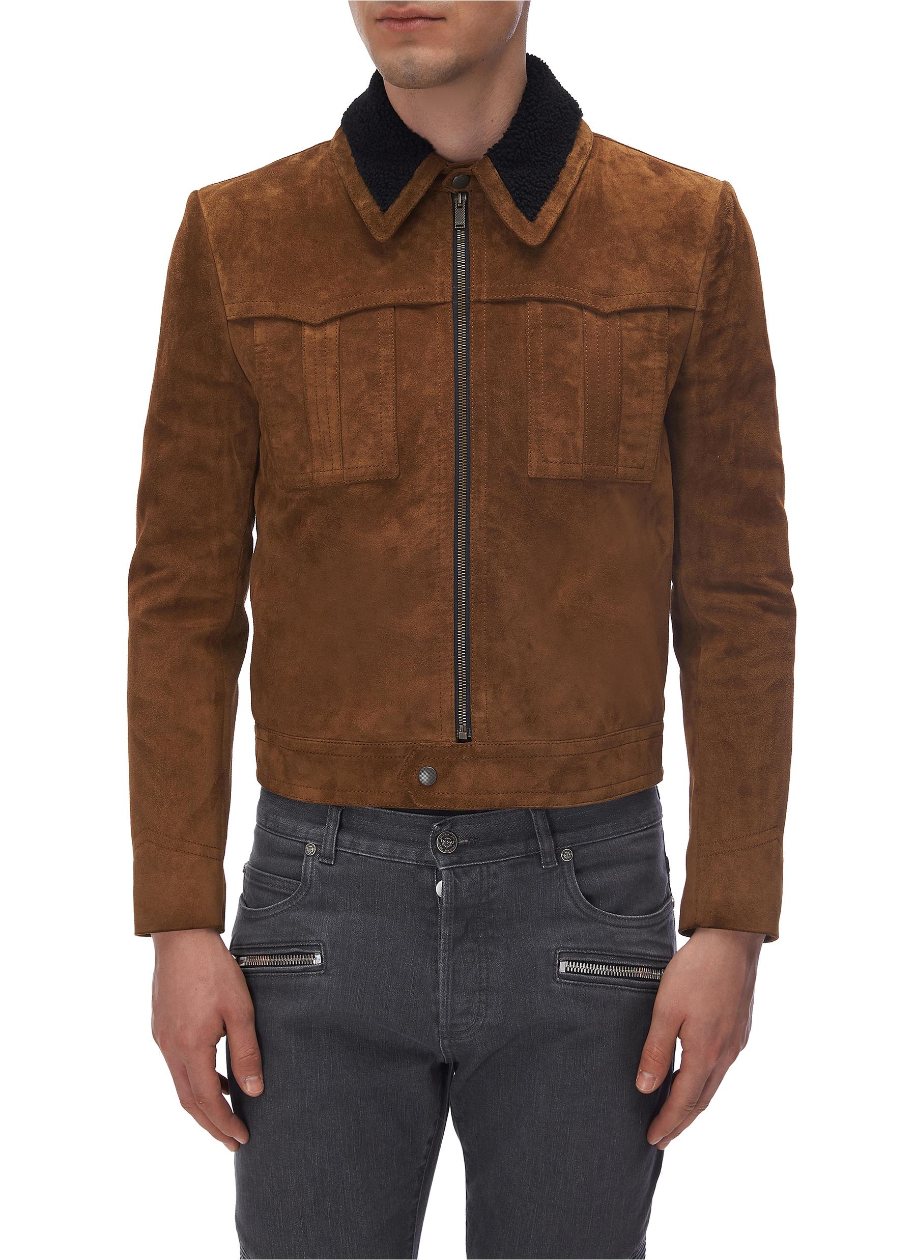 suede collar jacket