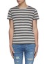 Main View - Click To Enlarge - SAINT LAURENT - Logo embroidered stripe cotton T-shirt