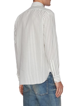 Back View - Click To Enlarge - SAINT LAURENT - Club stripe twill shirt
