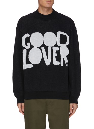 Main View - Click To Enlarge - VALENTINO GARAVANI - 'Good Lover' contrast patch wool jacquard sweater