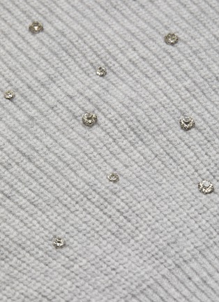 - SELF-PORTRAIT - Crystal embellished shoulder cutout crop knit top