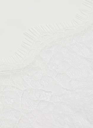  - SELF-PORTRAIT - Ruffled sheer lace trim cotton poplin top