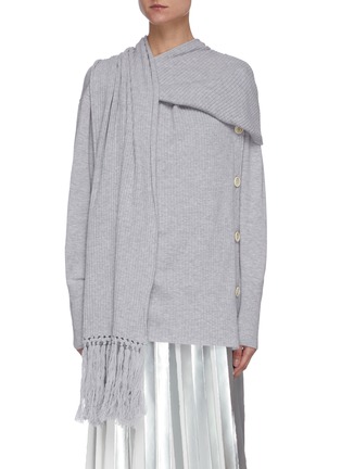 Main View - Click To Enlarge - THE KEIJI - Layered scarf collar sweater