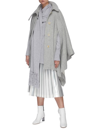 Figure View - Click To Enlarge - THE KEIJI - Asymmetric draped cape coat