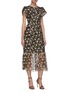 Detail View - Click To Enlarge - SELF-PORTRAIT - Sequin embellished short sleeve mesh midi dress