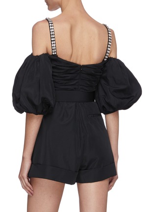 Back View - Click To Enlarge - SELF-PORTRAIT - Balloon sleeve taffeta bow playsuit