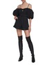 Figure View - Click To Enlarge - SELF-PORTRAIT - Balloon sleeve taffeta bow playsuit