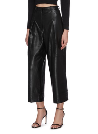 Detail View - Click To Enlarge - SELF-PORTRAIT - Belted faux leather culottes