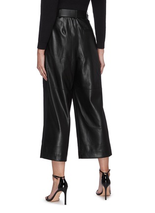 Back View - Click To Enlarge - SELF-PORTRAIT - Belted faux leather culottes