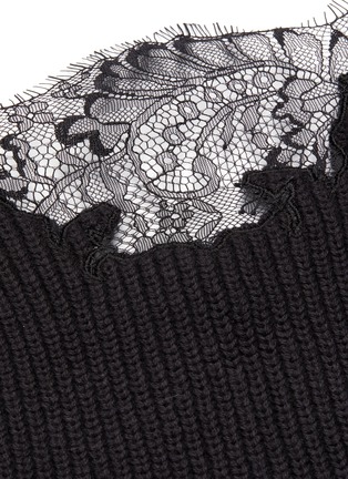  - SELF-PORTRAIT - Lace trim puff shoulder knit top