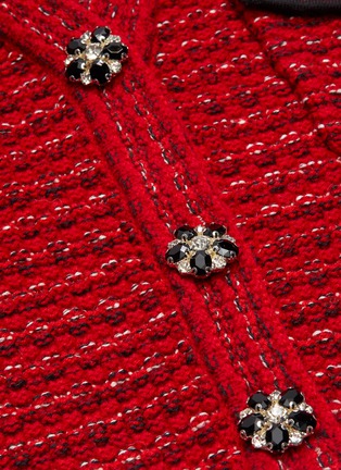  - SELF-PORTRAIT - Floral diamante button mélange wool knit cardigan