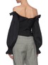 Back View - Click To Enlarge - SELF-PORTRAIT - Off shoulder balloon sleeve taffeta wrap top