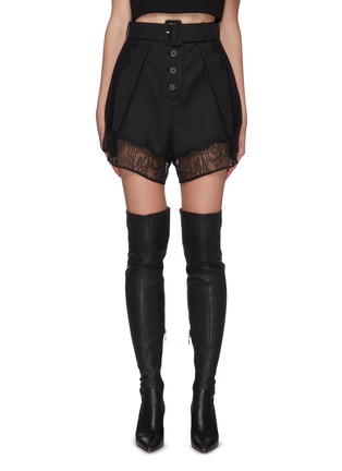 Main View - Click To Enlarge - SELF-PORTRAIT - Tailored lace trim shorts