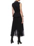 Back View - Click To Enlarge - SELF-PORTRAIT - Tailored crepe and chiffon midi dress