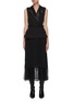 Main View - Click To Enlarge - SELF-PORTRAIT - Tailored crepe and chiffon midi dress