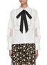 Main View - Click To Enlarge - SELF-PORTRAIT - Contrast neck tie lace panel ruffle shirt