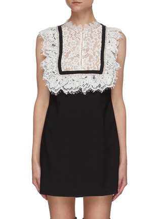Main View - Click To Enlarge - SELF-PORTRAIT - Lace panel sleeveless mini dress
