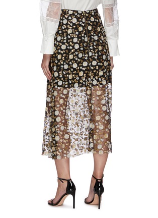 Back View - Click To Enlarge - SELF-PORTRAIT - Sequin embellished mesh midi skirt