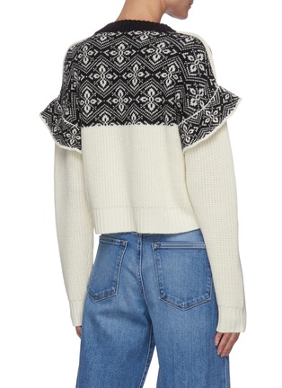 Back View - Click To Enlarge - PHILOSOPHY DI LORENZO SERAFINI - Contrast knit flare sweater