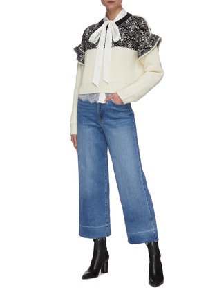 Figure View - Click To Enlarge - PHILOSOPHY DI LORENZO SERAFINI - Contrast knit flare sweater