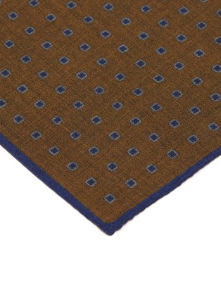 Detail View - Click To Enlarge - STEFANOBIGI MILANO - Square embroidered wool pocket square