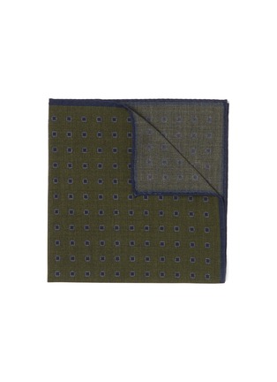 Main View - Click To Enlarge - STEFANOBIGI MILANO - Square embroidered wool pocket square