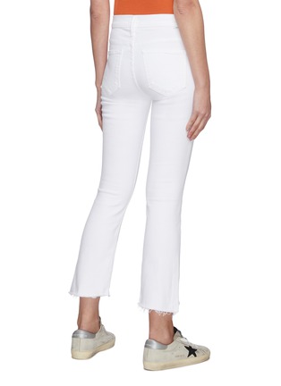 Back View - Click To Enlarge - MOTHER - 'The Insider' white wash frayed hem jeans