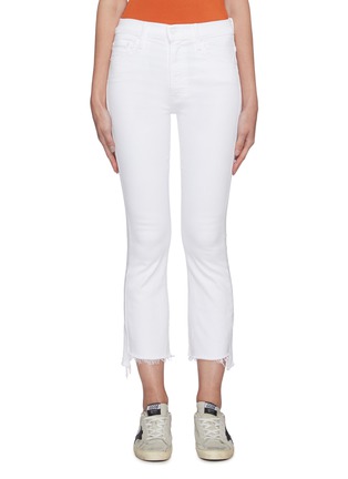 Main View - Click To Enlarge - MOTHER - 'The Insider' white wash frayed hem jeans