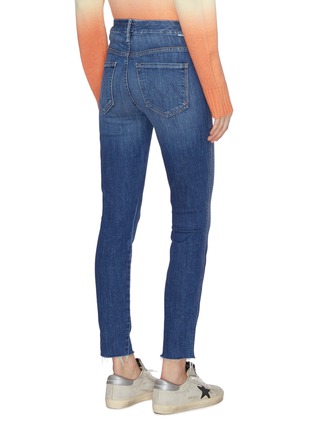 Back View - Click To Enlarge - MOTHER - 'Double Looker' eye embroidered fray hem jeans